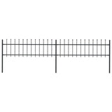 Vidaxl Garden Fence con Spears Top 3,4x0,6 m in acciaio nero