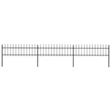 Vidaxl Garden Fence s Spears Top 5,1x0,6 m Steel Black