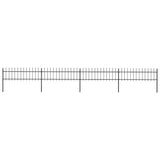 Vidaxl Garden Fence With Spears Top 6.8x0.6 m de acero negro