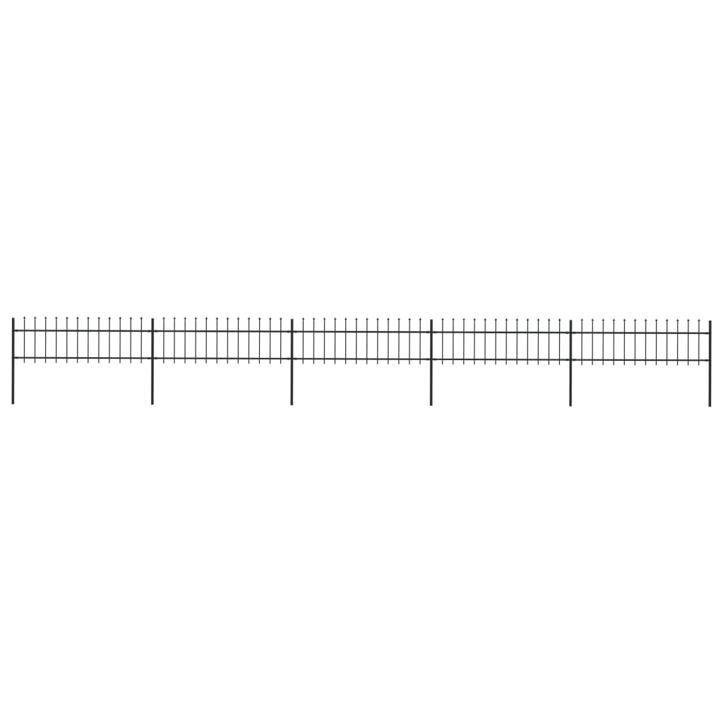 Vidaxl Garden Fence s Spears Top 8,5x0,6 m Steel Black