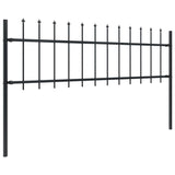 Vidaxl Garden Fence con lance da 8,5x0,6 m in acciaio nero