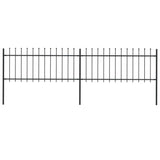 Vidaxl Garden Fence With Spears Top 3.4x0.8 m de acero negro