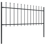 Vidaxl Garden Fence con Spears Top 3,4x0,8 m in acciaio nero