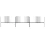 Vidaxl Garden Fence With Spears Top 5.1x0.8 m de acero negro