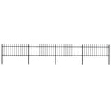 Vidaxl Garden Fence With Spears Top 6.8x0.8 m de acero negro