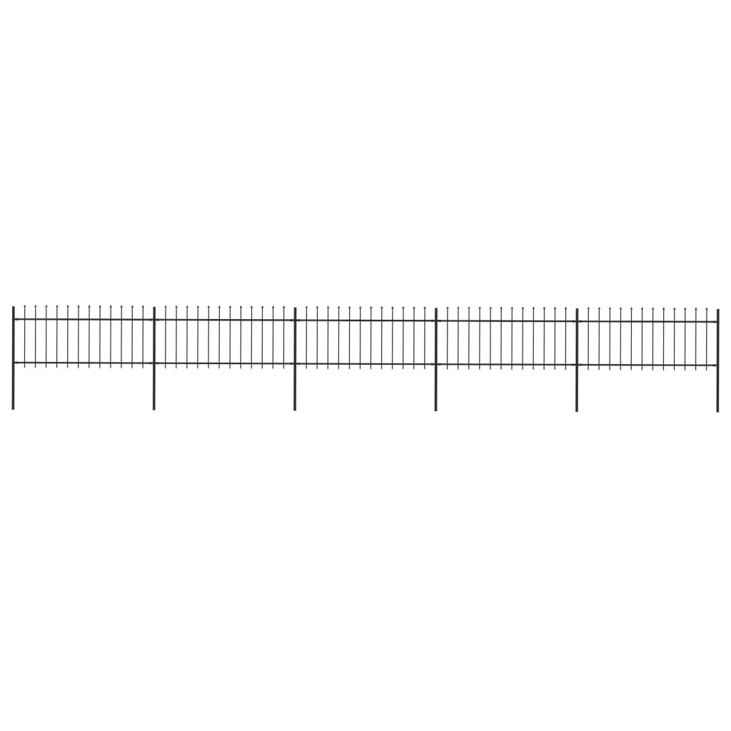 Vidaxl Garden Fence con lance da 8,5x0,8 m in acciaio nero