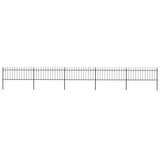 Vidaxl Garden Fence s Spears Top 8,5x0,8 M Steel Black