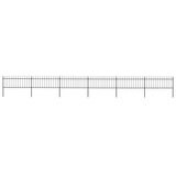 Vidaxl Garden Fence With Spears Top 10.2x0.8 m de acero negro