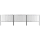 Vidaxl Garden Fence avec Spears Top 5.1x1 m en acier noir