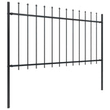 Vidaxl Garden Fence avec Spears Top 5.1x1 m en acier noir