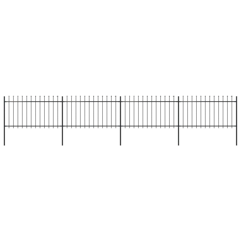 Vidaxl Garden Fence con lanzas Top 6.8x1 M de acero negro