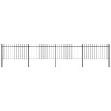 Vidaxl Garden Fence con lance Top 6.8x1 m in acciaio nero