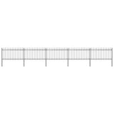 Vidaxl garden fence with spears top 8.5x1 m steel black