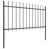 Vidaxl Garden Fence s Spears Top 8,5x1 M Steel Black