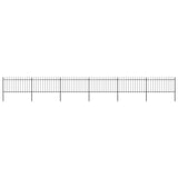 Vidaxl Garden Fence With Spears Topp 10.2x1 M stål svart