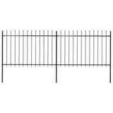 Vidaxl Garden Fence With Spears Top 3.4x1.2 m de acero negro