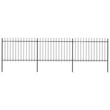 Vidaxl Garden Fence con Spears Top 5.1x1.2 m in acciaio nero