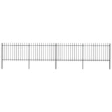 Vidaxl Garden Fence con Spears Top 6.8x1.2 m in acciaio nero