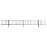 Vidaxl Garden Fence With Spears Top 10.2x1.2 m de acero negro