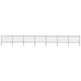 Vidaxl Garden Fence With Spears Top 11.9x1.2 m de acero negro