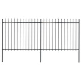 Vidaxl Garden Fence With Spears Top 3.4x1.5 M stål svart