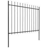 Vidaxl Garden Staket med Spears Top 5.1x1.5 M Steel Black