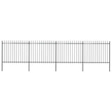 Vidaxl Garden Fence avec Spears Top 6,8x1,5 m en acier noir