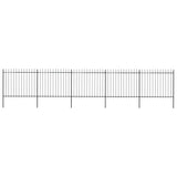 Vidaxl Garden Staket med Spears Top 8.5x1.5 M Steel Black