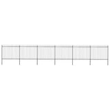 Vidaxl Garden Staket med Spears Top 10.2x1.5 M Steel Black