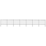 Vidaxl Garden Fence avec Spears Top 11.9x1,5 m en acier noir