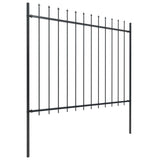 Vidaxl Garden Fence s Spears Top 11,9x1,5 m Steel Black