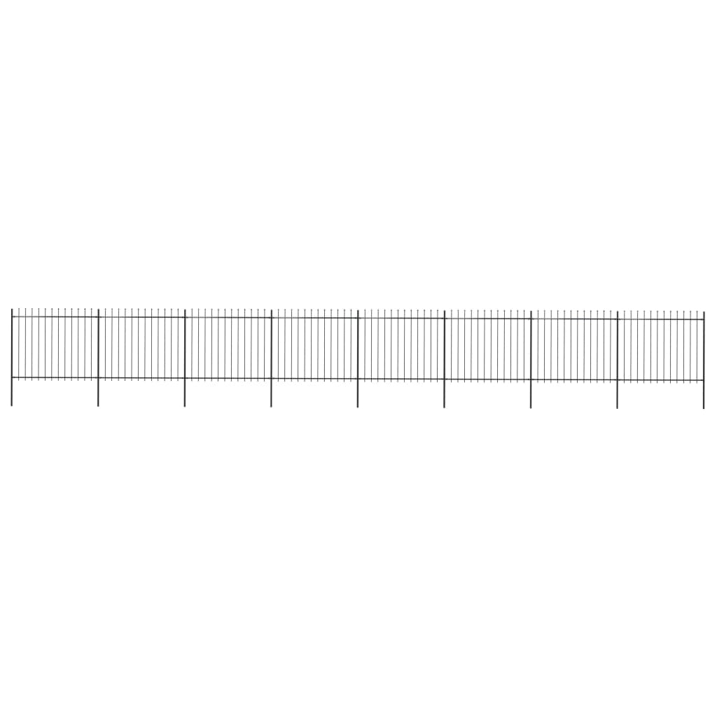 Vidaxl Garden Fence con Spears Top 13.6x1,5 m in acciaio nero