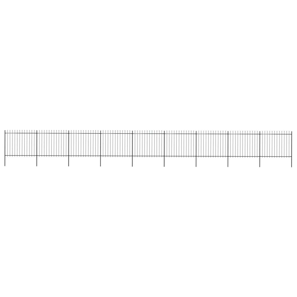 Vidaxl Garden Fence With Spears Top 15.3x1.5 M stål svart