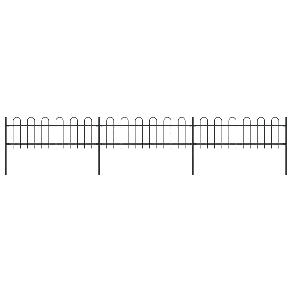 VIDAXL GARDING plot s kulatou Top 5,1x0,6 M Steel Black