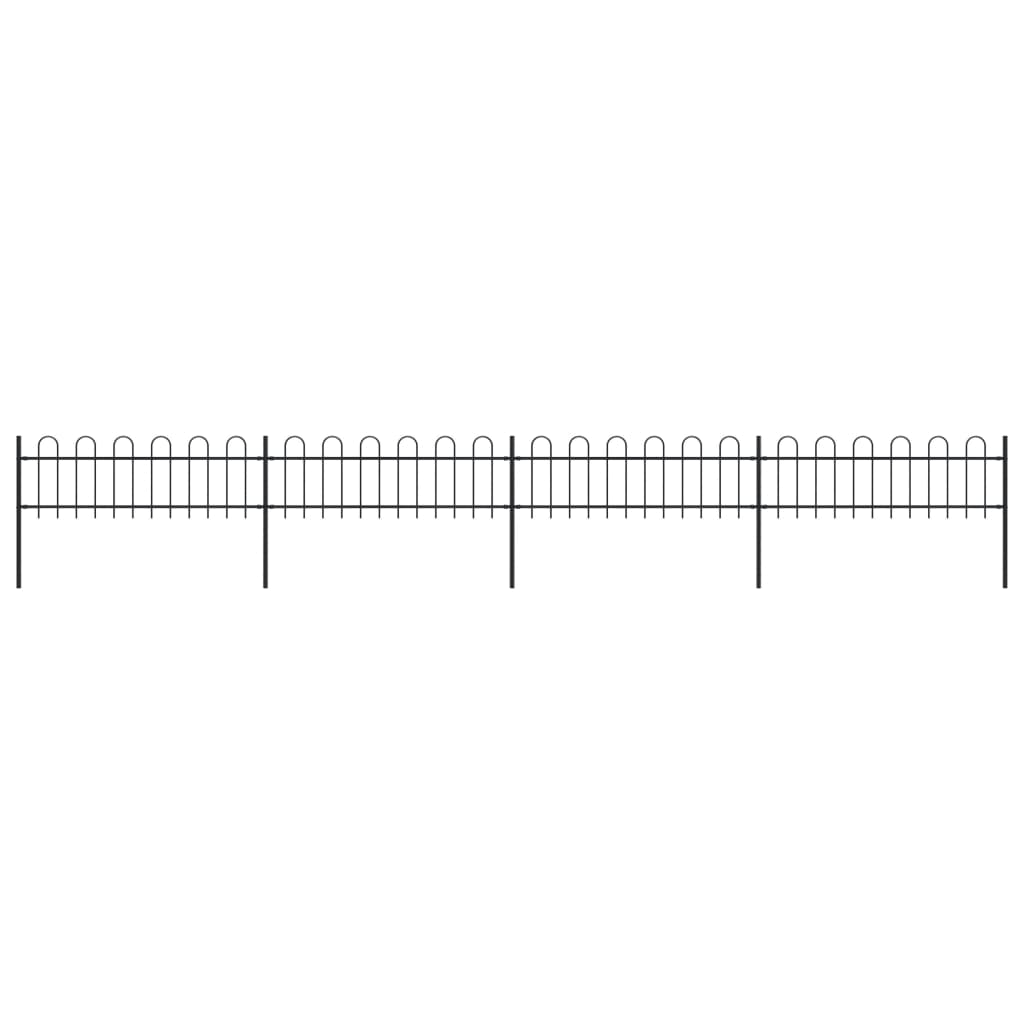 Vidaxl Garden Fence con top redonda de 6.8x0.6 m de acero negro