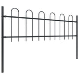 Vidaxl Garden Fence con top redonda 10.2x0.6 m de acero negro