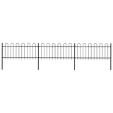 Vidaxl Garden Fence con top redonda 5.1x0.8 m de acero negro