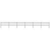 Vidaxl Garden Fence con top redonda 10.2x0.8 m de acero negro