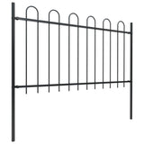 Vidaxl Garden Fence con top redonda de 8.5x1 m de acero negro