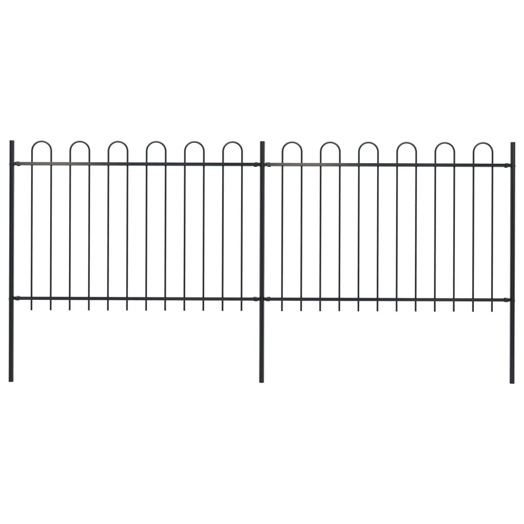 Vidaxl Garden Plot s kulatou Top 3,4x1,2 M Steel Black