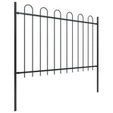 Vidaxl Garden Fence z okrągłym najlepszym 3,4x1,2 m stalowy czarny