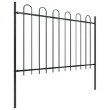 Vidaxl Garden Fence con top redonda 5.1x1.2 m de acero negro