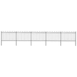 Vidaxl Garden Fence con top redonda 8.5x1.2 m de acero negro