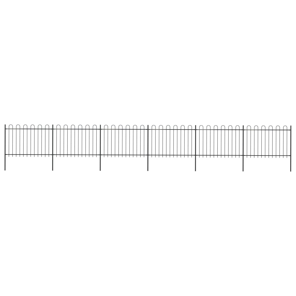 Vidaxl Garden Fence con top redonda 10.2x1.2 m de acero negro