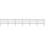 Vidaxl Garden Fence con top redonda 10.2x1.2 m de acero negro