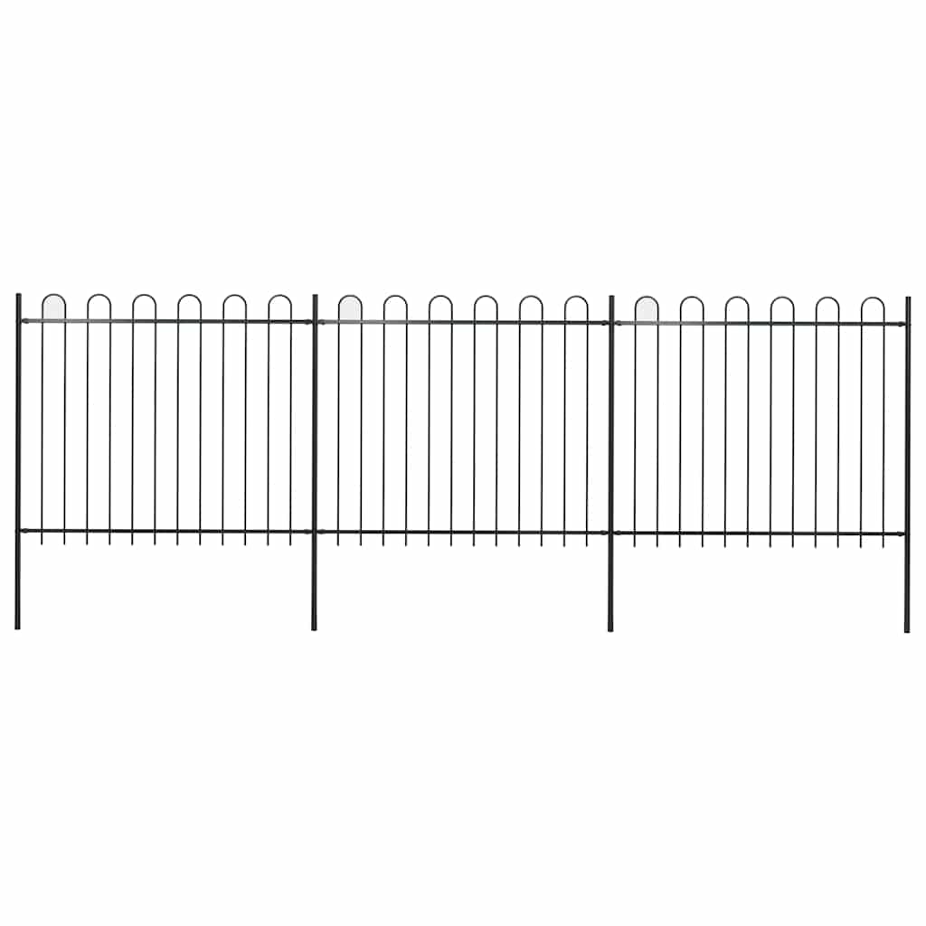 Vidaxl tuinhek met ringtop staal 537x150 cm zwart