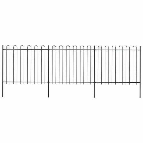 Vidaxl tuinhek met ringtop staal 537x150 cm zwart