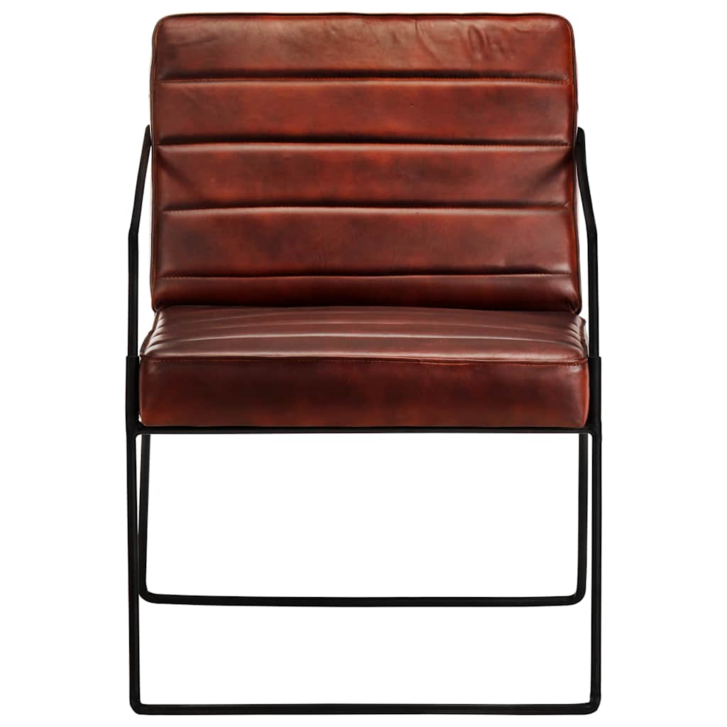 Vidaxl fauteuil echt leer donkerbruin