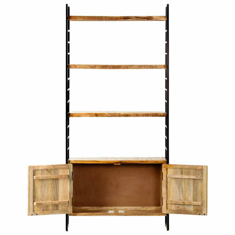 Vidaxl boekenkast met 4 schappen 80x30x180 cm ruw mangohout