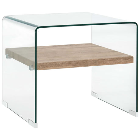 Vidaxl salontafel 50x50x45 cm gehard glas transparant